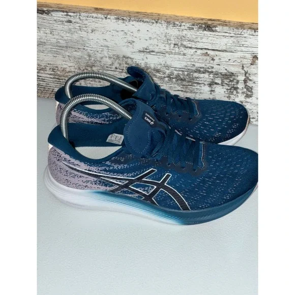ASICS Evoride 3 Women's Running Shoes Blue Pink Lightweight Athletic Sneakers - Picture 5 of 16
